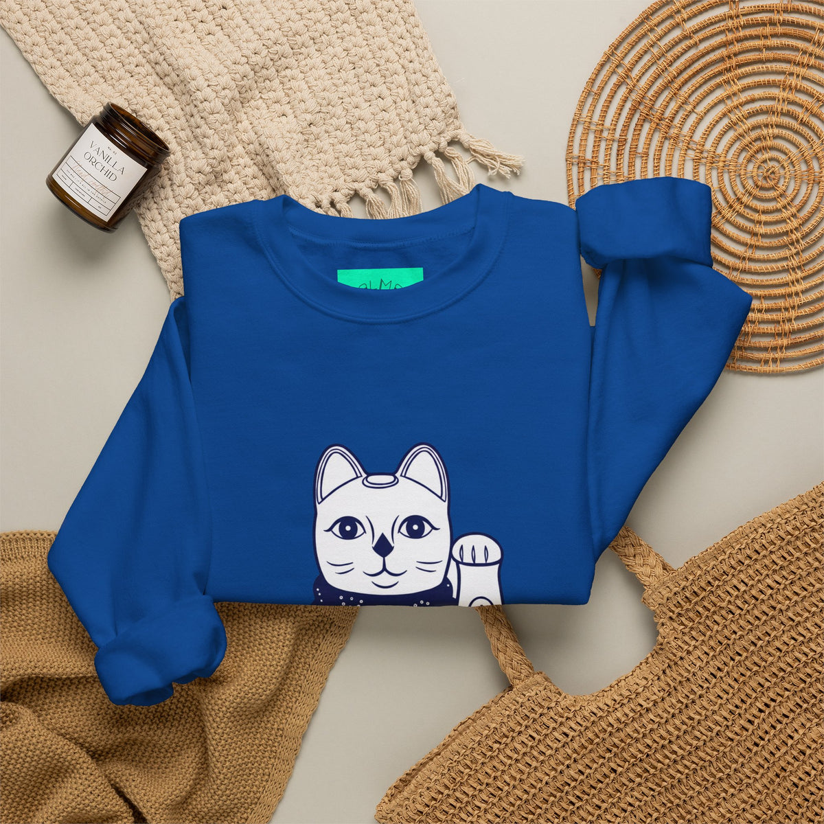 Good Luck Cat Unisex Heavy Blend™ Crewneck Sweatshirt