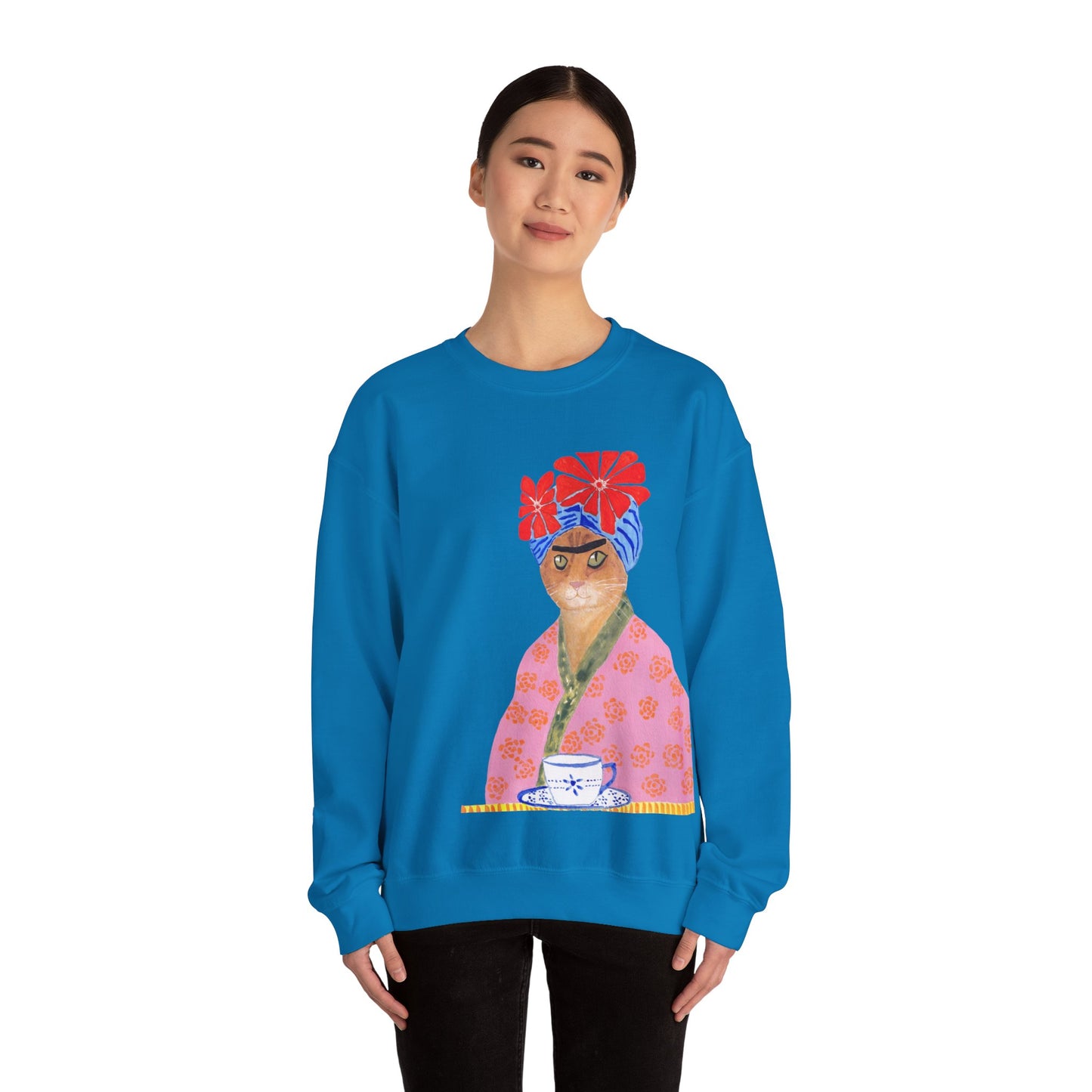 Frida Cat Unisex Heavy Blend™ Crewneck Sweatshirt