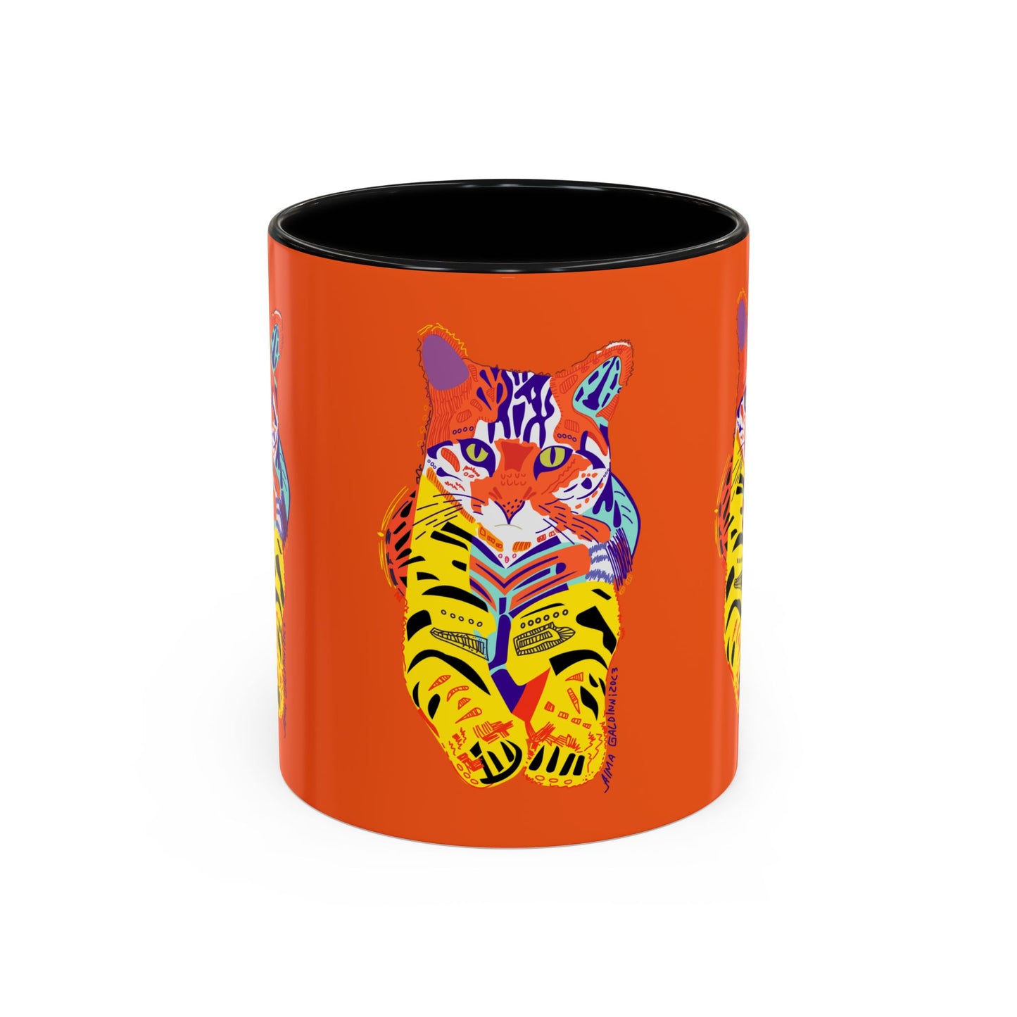 Mug - Tiger Design Accent Coffee Mug (11, 15oz)