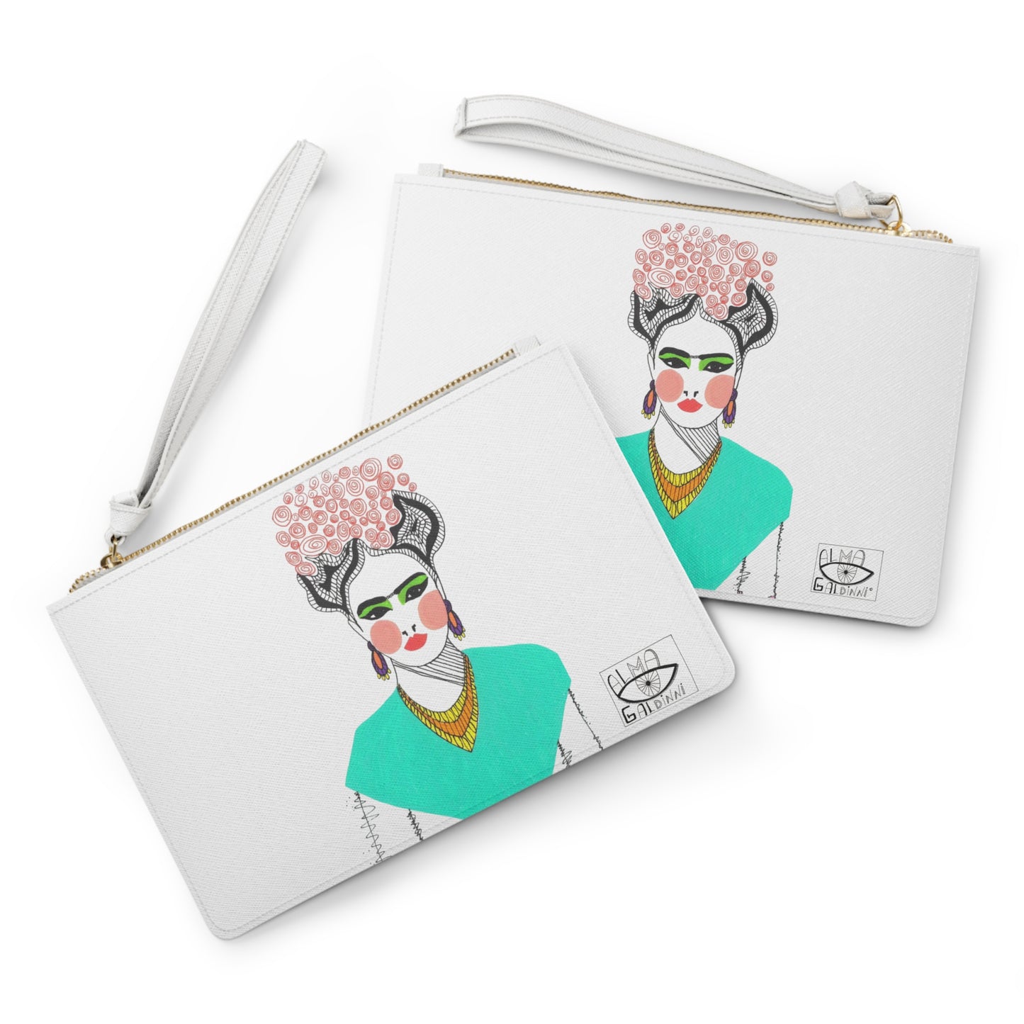 Frida Kahlo Clutch Bag, Artistic Pouch, Bohemian Accessories, Unique Gift for Her, Statement Fashion