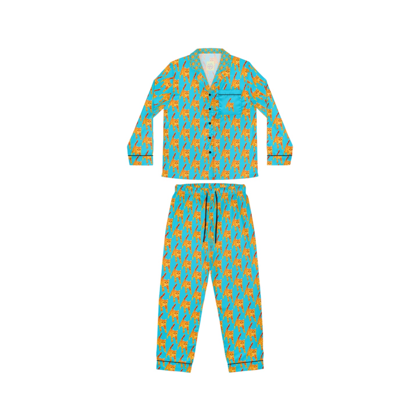 Ginger Bright Cat Women's Satin Pajamas (AOP)