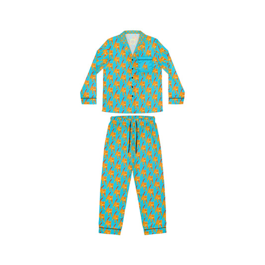 Ginger Bright Cat Women's Satin Pajamas (AOP)