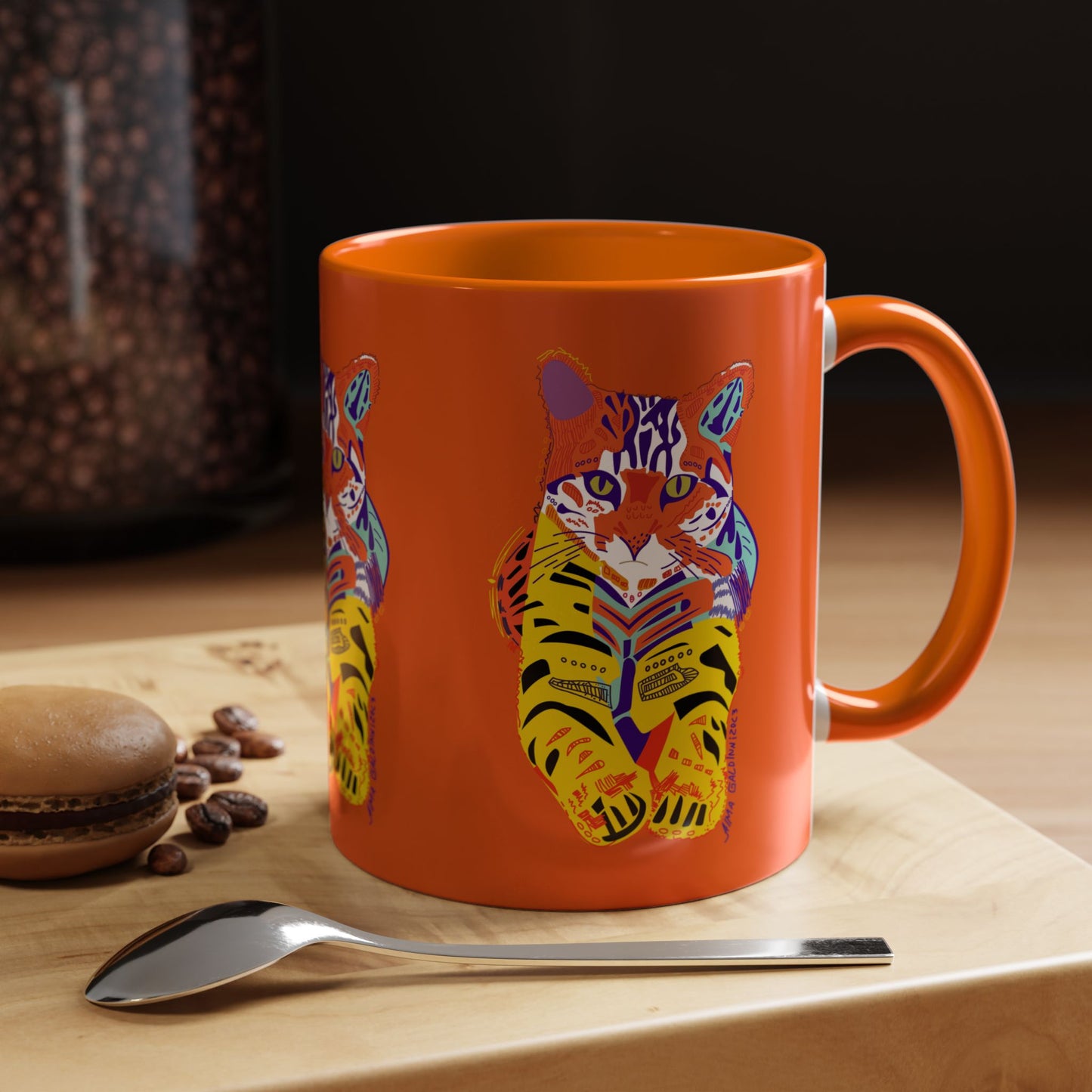 Mug - Tiger Design Accent Coffee Mug (11, 15oz)