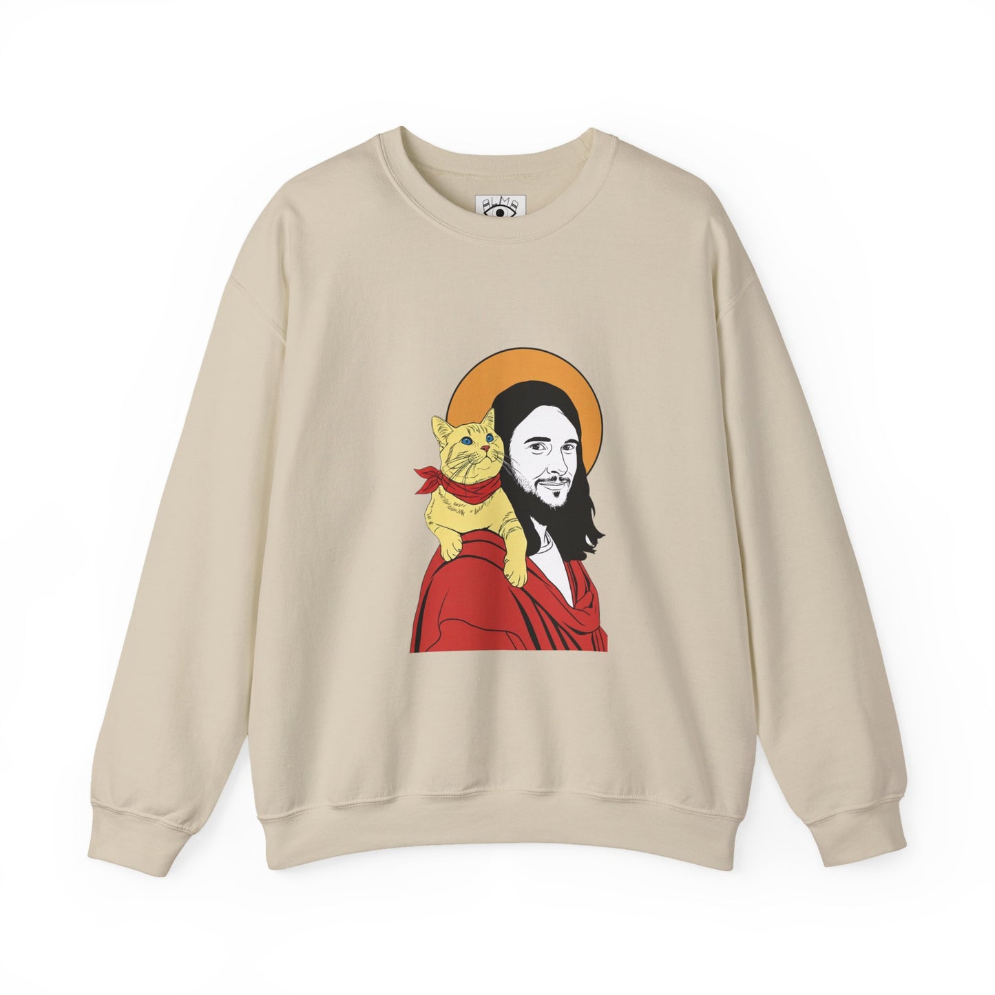 Jesus and cat Unisex Heavy Blend™ Crewneck Sweatshirt