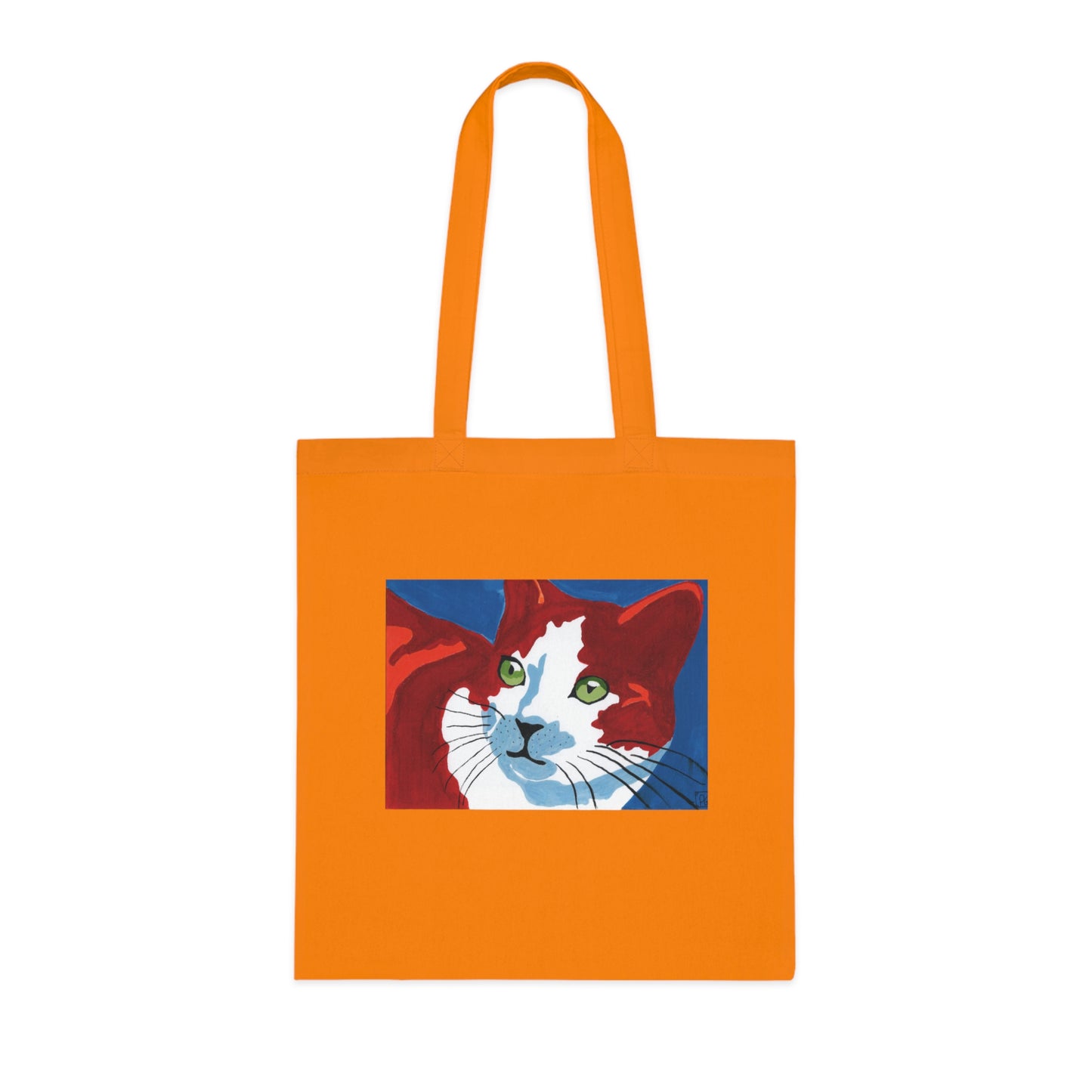Artistic Cat Cotton Tote Bag - Eco-Friendly Shopper
