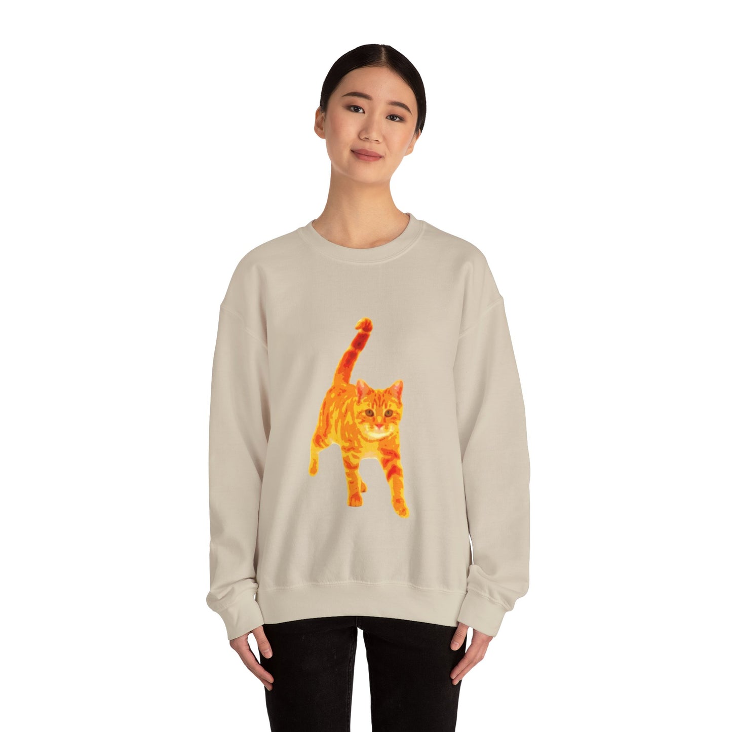 Cat Lover's Cozy Crewneck Sweatshirt - Perfect Gift for Pet Owners, Animal Lovers, Casual Wear, Birthdays, Cat-Themed Apparel