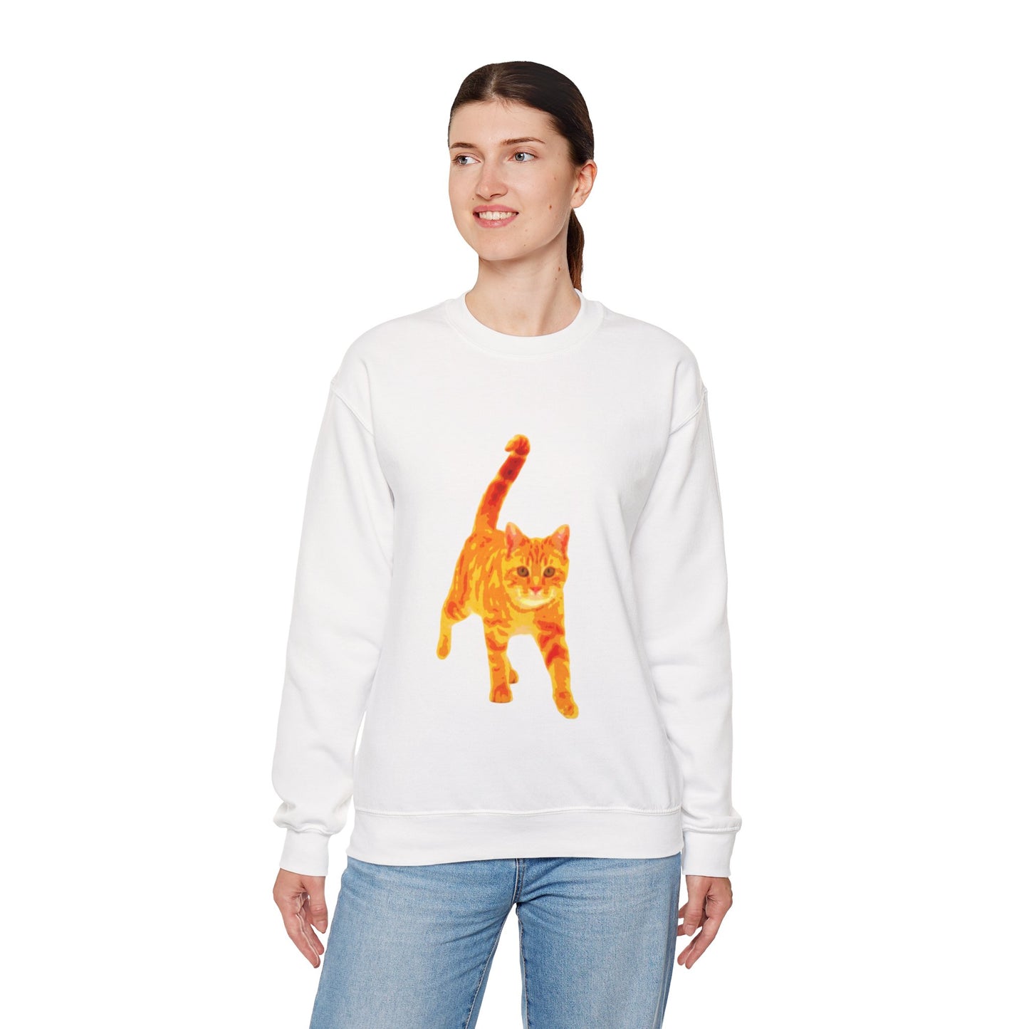 Cat Lover's Cozy Crewneck Sweatshirt - Perfect Gift for Pet Owners, Animal Lovers, Casual Wear, Birthdays, Cat-Themed Apparel