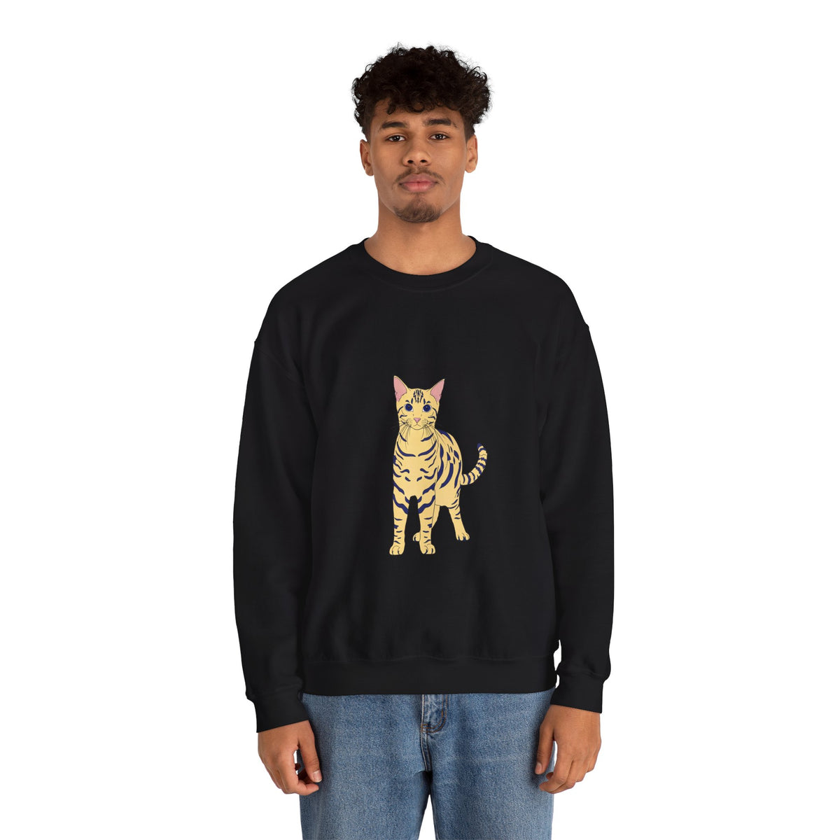 Bengal Cat cartoon Unisex Heavy Blend™ Crewneck Sweatshirt