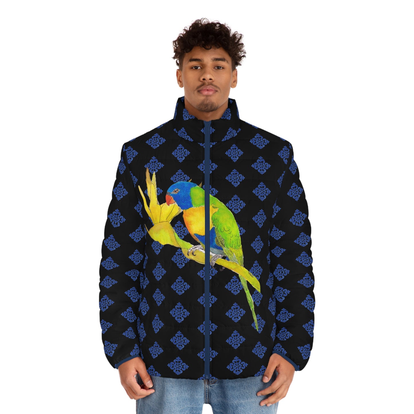 Parrot Men's Puffer Jacket (AOP)