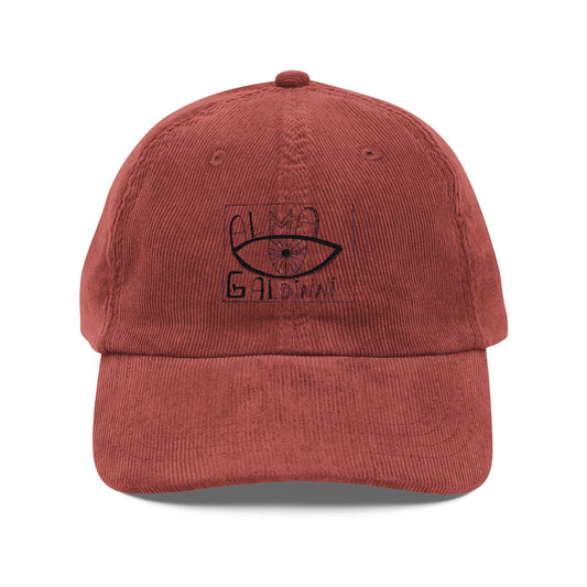 Vintage Corduroy Cap with Eye Embroidery | Trendy & Stylish Accessory for All Seasons