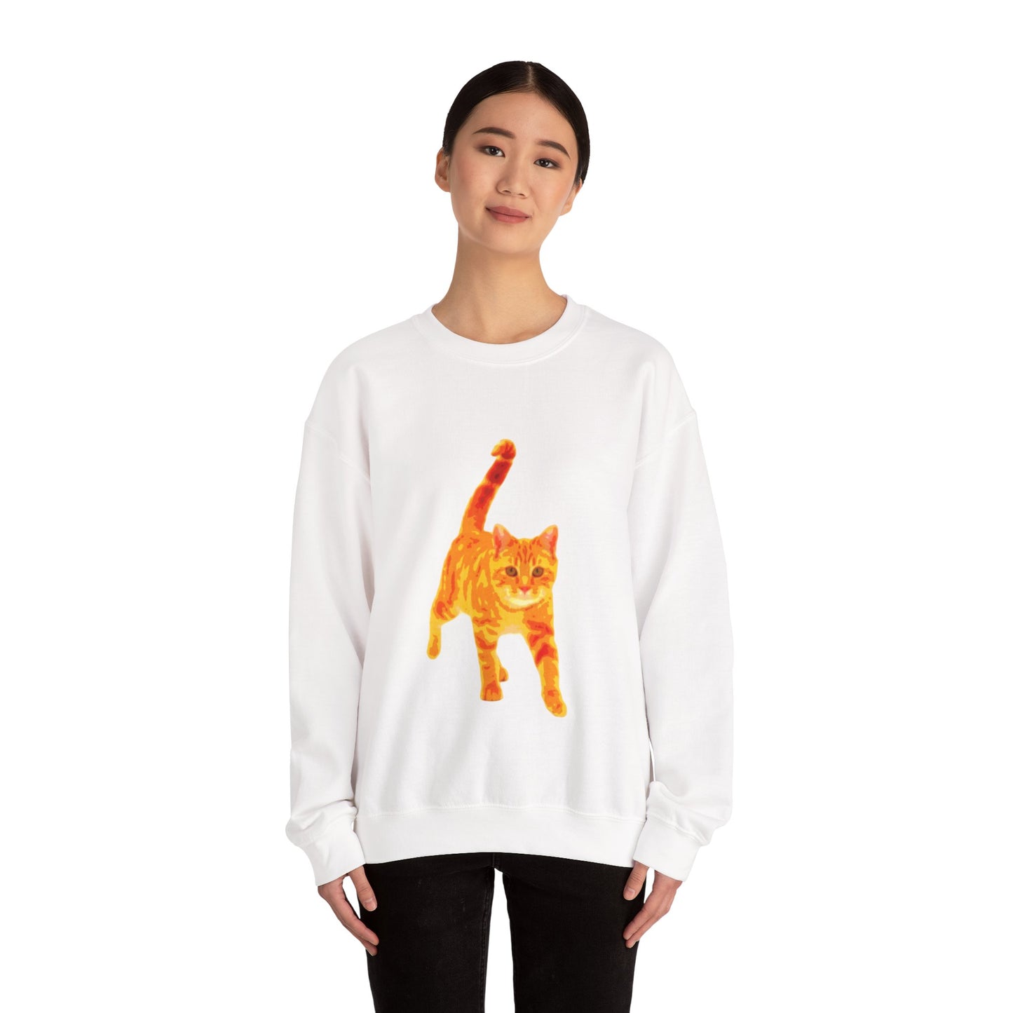Cat Lover's Cozy Crewneck Sweatshirt - Perfect Gift for Pet Owners, Animal Lovers, Casual Wear, Birthdays, Cat-Themed Apparel
