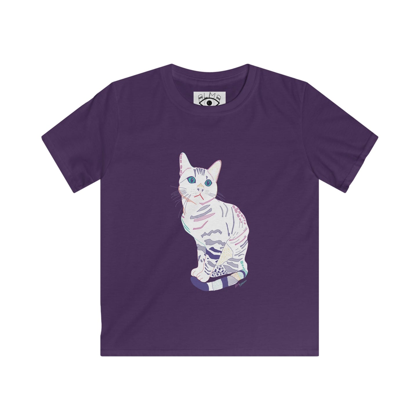 Kids Cat Graphic Tee — Pastel Kitten Illustration T-Shirt for Girls & Boys