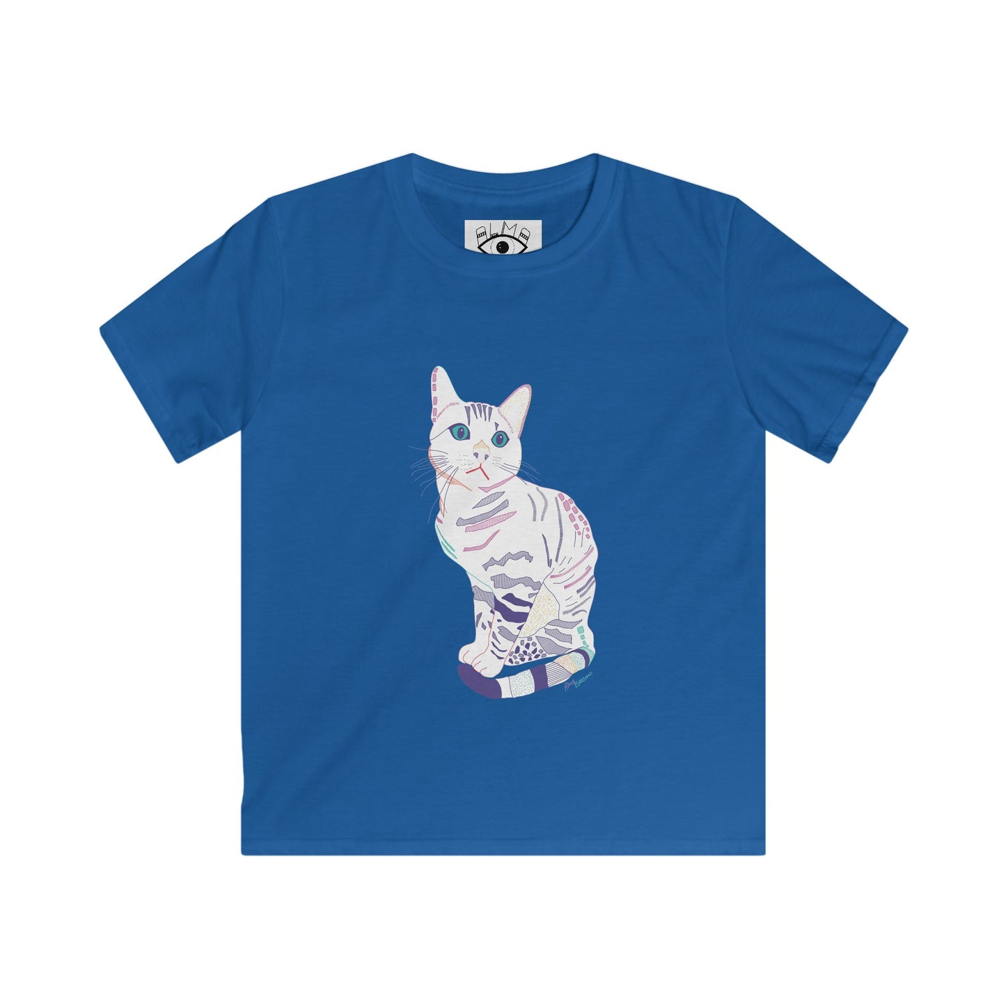 Kids Cat Graphic Tee — Pastel Kitten Illustration T-Shirt for Girls & Boys