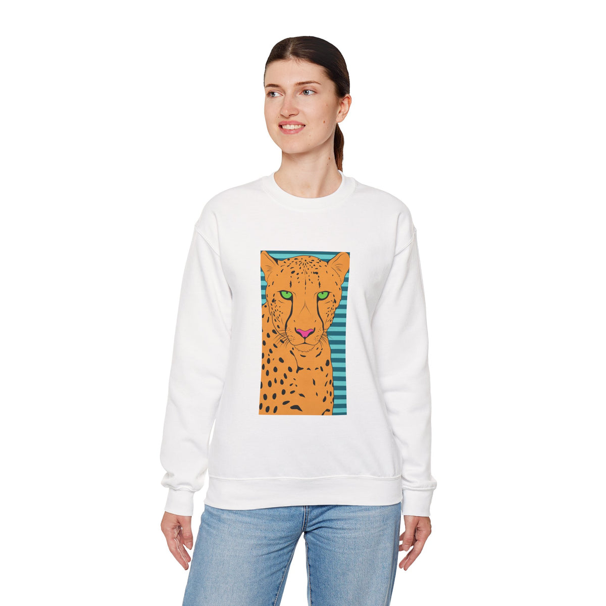 Bright leopard Unisex Heavy Blend™ Crewneck Sweatshirt