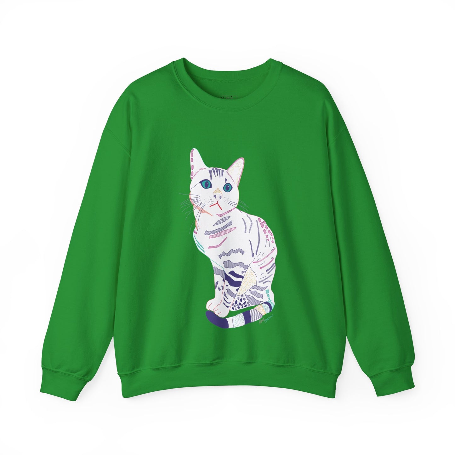 Cat Lover Sweatshirt, Cozy Cat  white Design, Cute Gift for Cat Owners, Unisex Crewneck, Pet Lover Apparel, Perfect for Everyday Comfort
