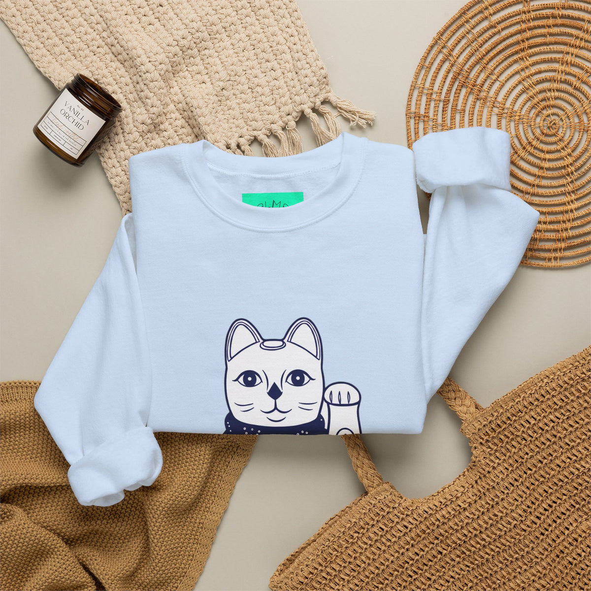 Good Luck Cat Unisex Heavy Blend™ Crewneck Sweatshirt