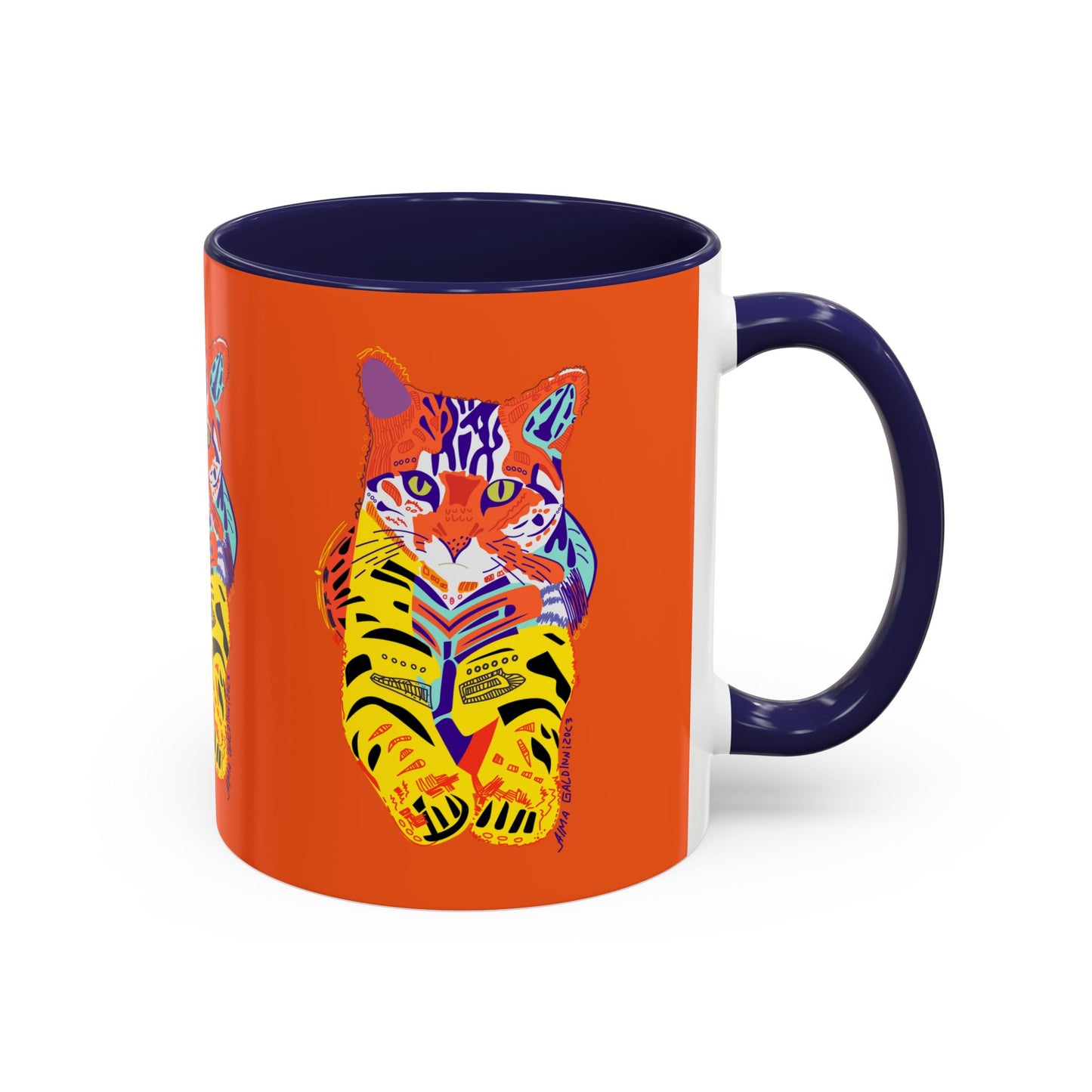 Mug - Tiger Design Accent Coffee Mug (11, 15oz)