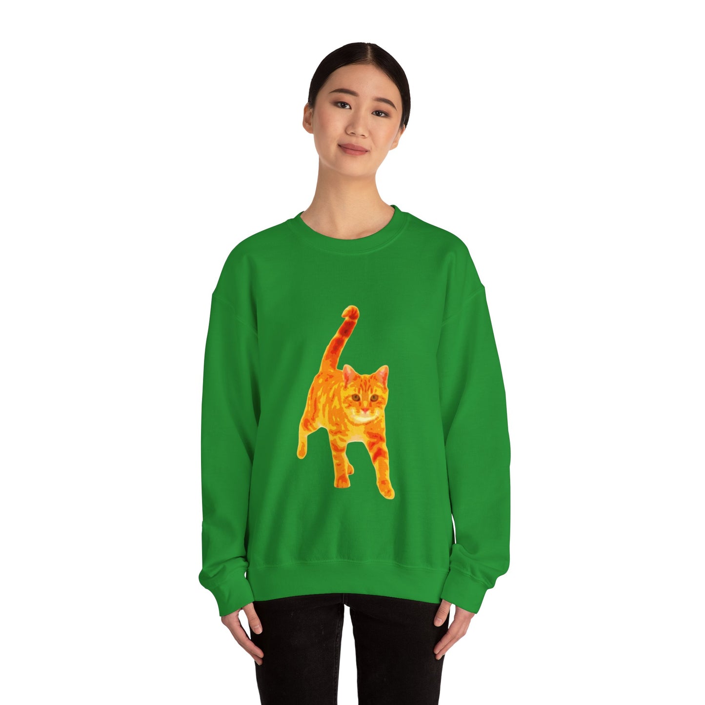 Cat Lover's Cozy Crewneck Sweatshirt - Perfect Gift for Pet Owners, Animal Lovers, Casual Wear, Birthdays, Cat-Themed Apparel