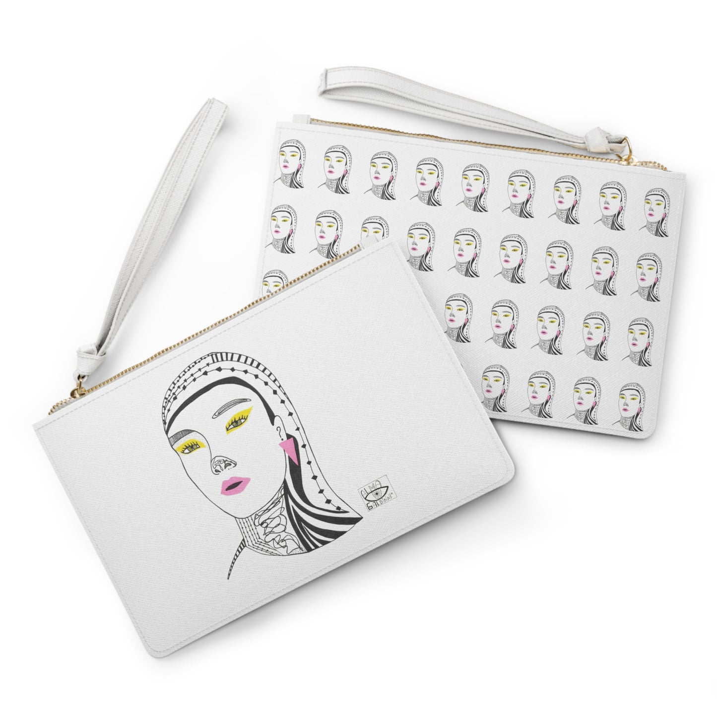 Chic Illustrated Clutch Bag - Stylish Accessory for Fashion Lovers