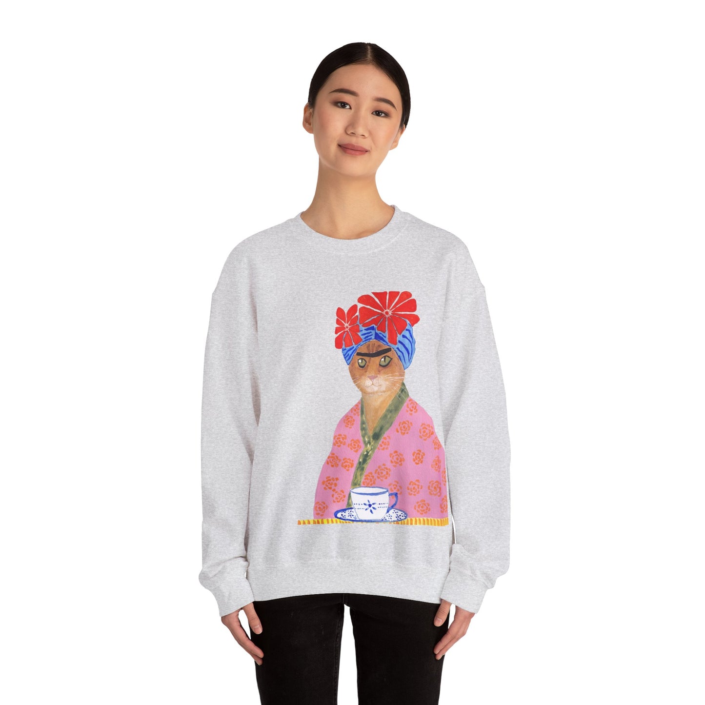 Frida Cat Unisex Heavy Blend™ Crewneck Sweatshirt