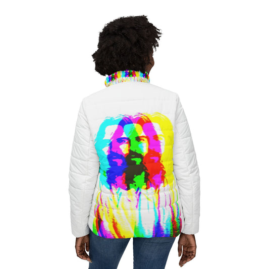 Jesus Women’s Puffer Jacket (AOP)