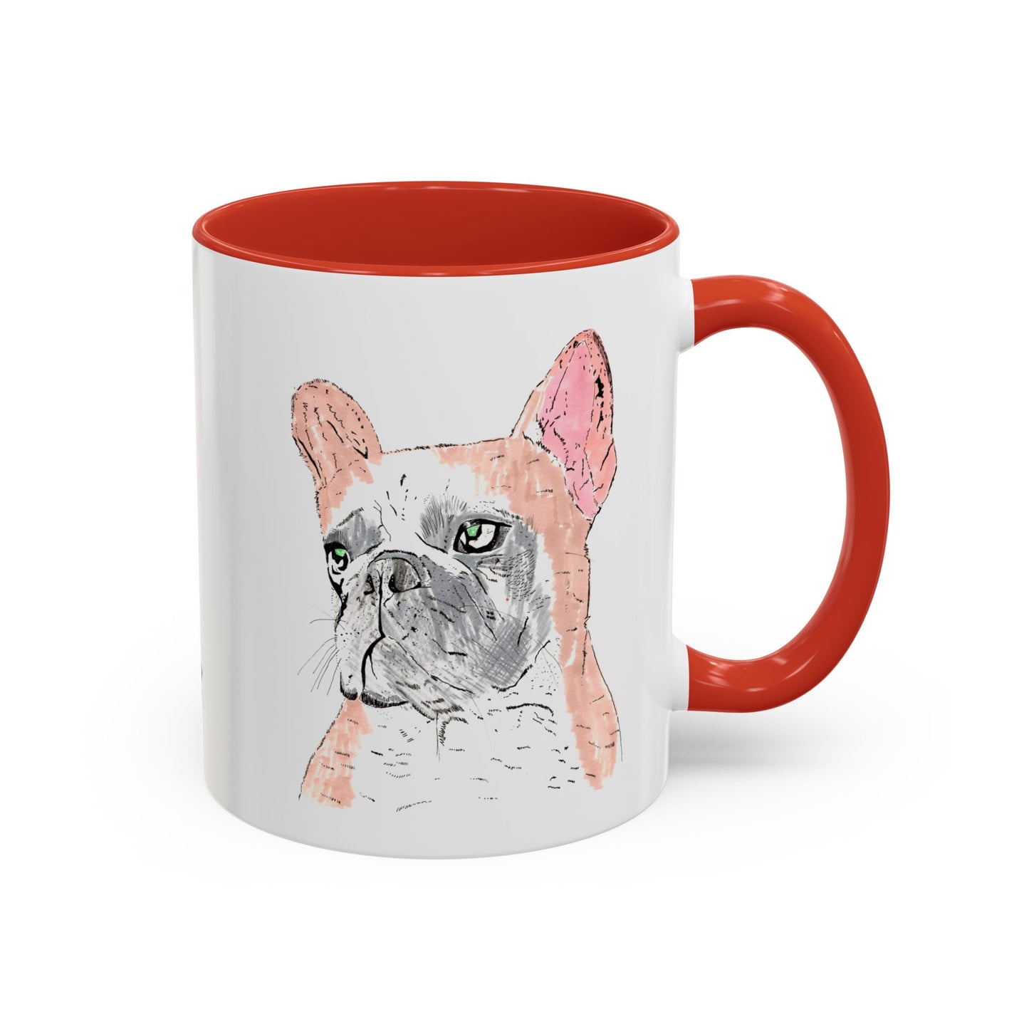 French Bulldog Accent Coffee Mug — Artistic Watercolor Dog Portrait (11/15oz)