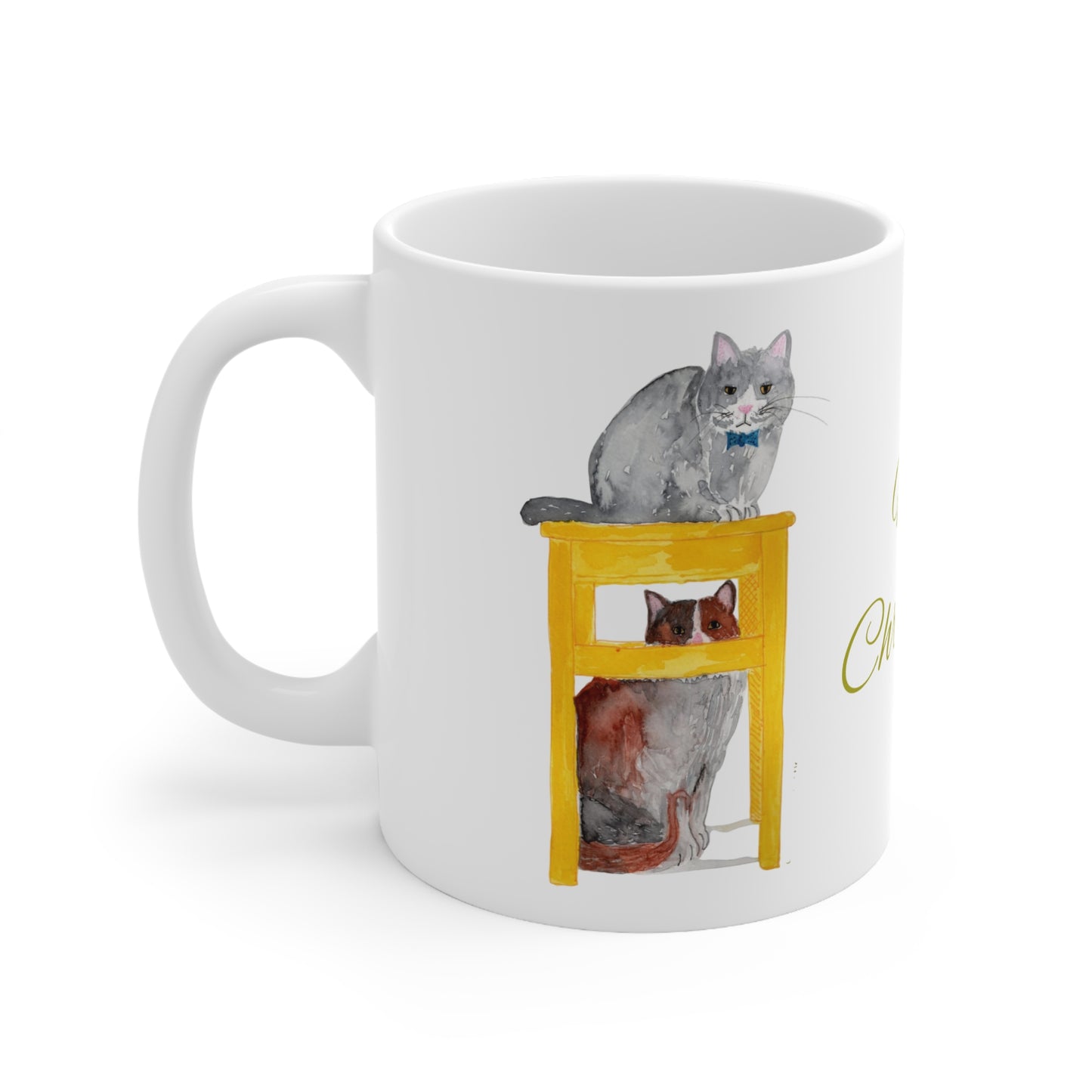 Merry Christmas Cat Mug – Holiday Ceramic Coffee Cup (11oz & 15oz)