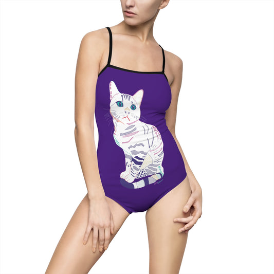 White Cat One-Piece Swimsuit