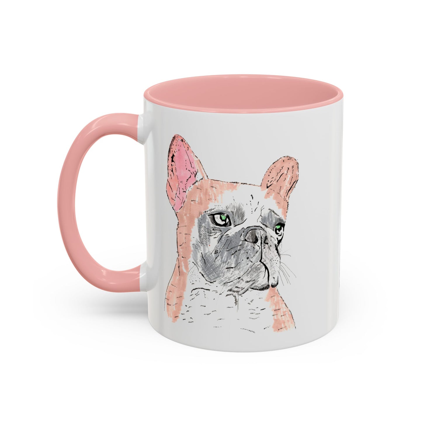 French Bulldog Accent Coffee Mug — Artistic Watercolor Dog Portrait (11/15oz)
