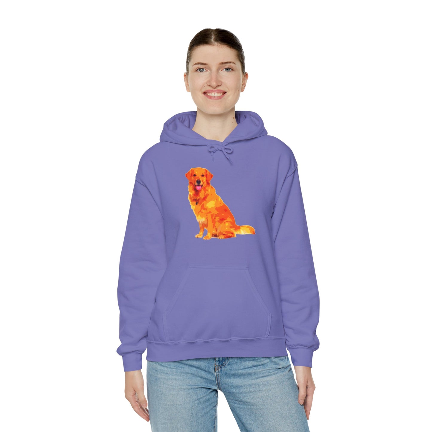Vibrant Golden Retriever Hoodie, Pet Lover Gift, Cozy Sweatshirt, Animal Art Apparel, Dog Mom Outfit, Christmas Wear, Cute Canine Fashion