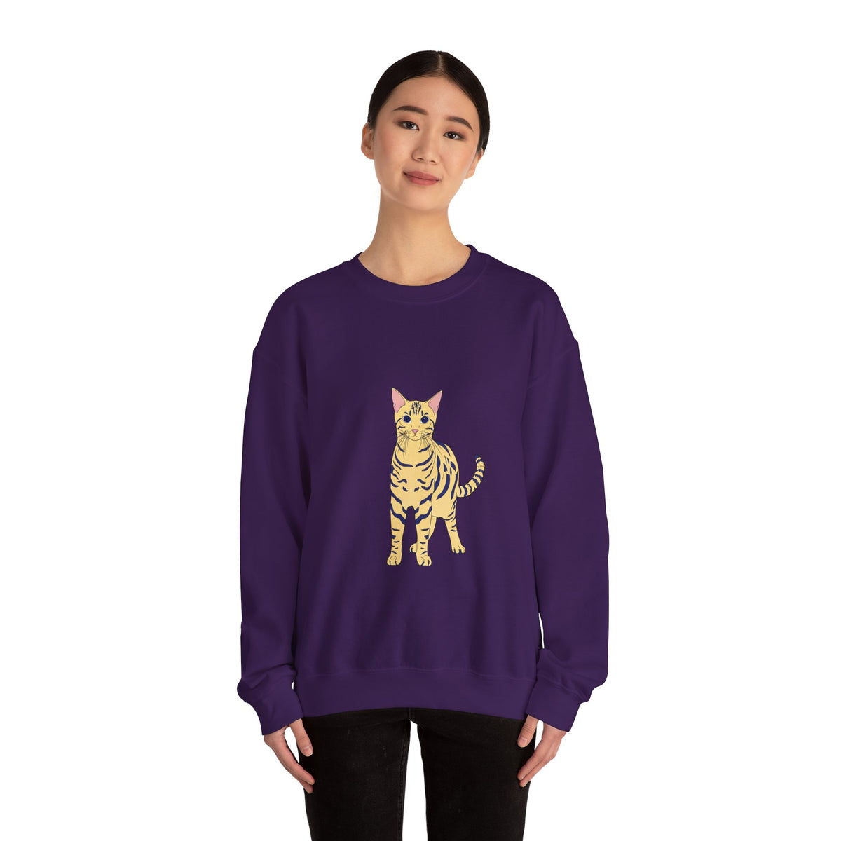 Bengal Cat cartoon Unisex Heavy Blend™ Crewneck Sweatshirt