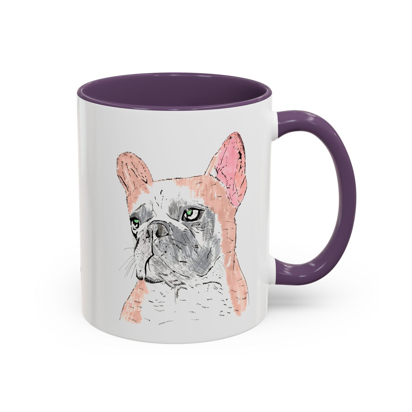 French Bulldog Accent Coffee Mug — Artistic Watercolor Dog Portrait (11/15oz)