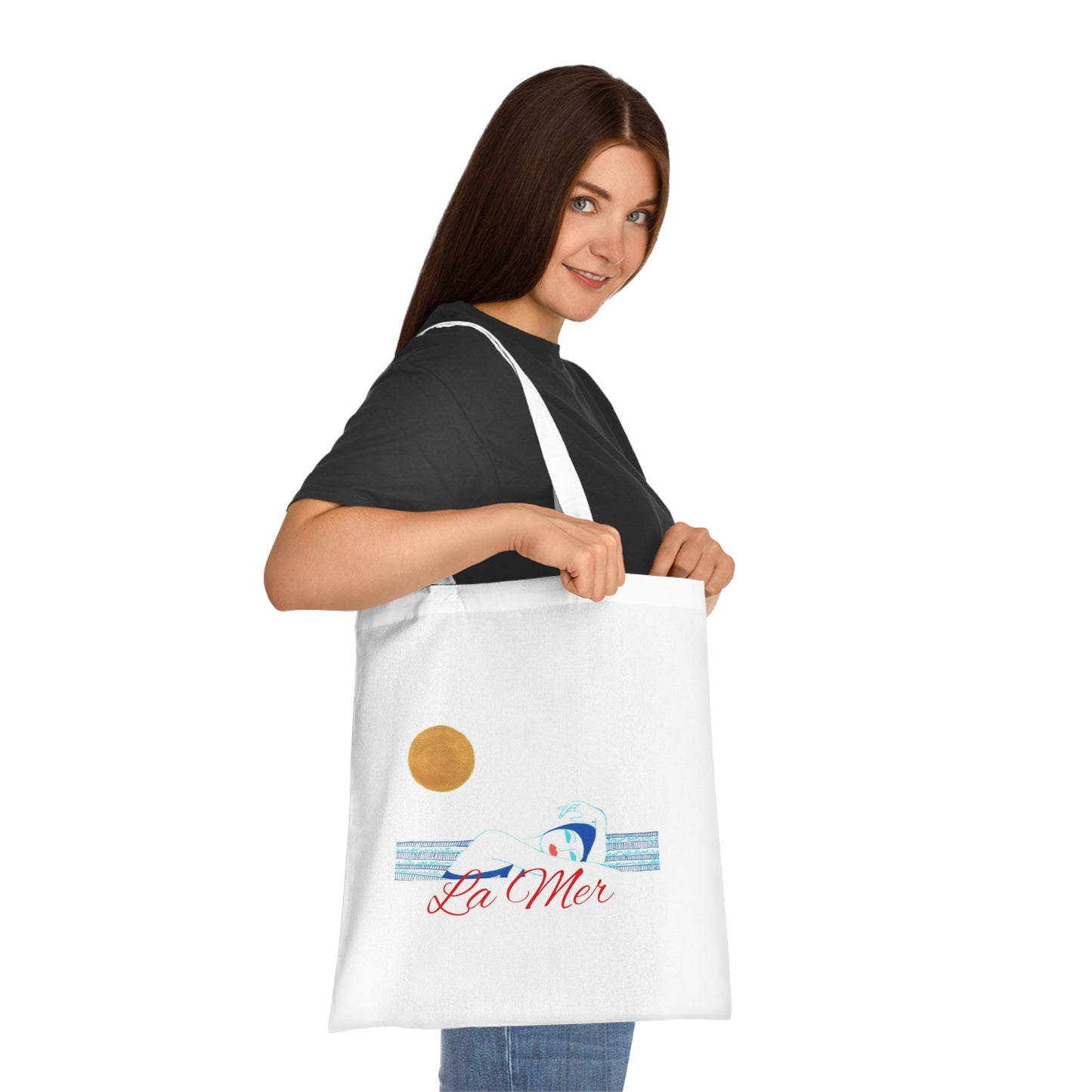 Beach Vibes Cotton Tote | La Mer Tote Bag | Eco-Friendly Shopping Bag | Summer Essentials | Beach Day Tote | Gift for Her