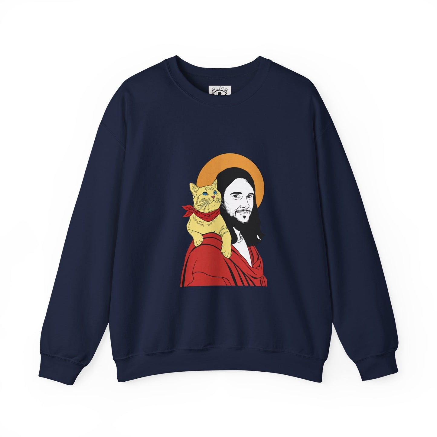 Jesus and cat Unisex Heavy Blend™ Crewneck Sweatshirt