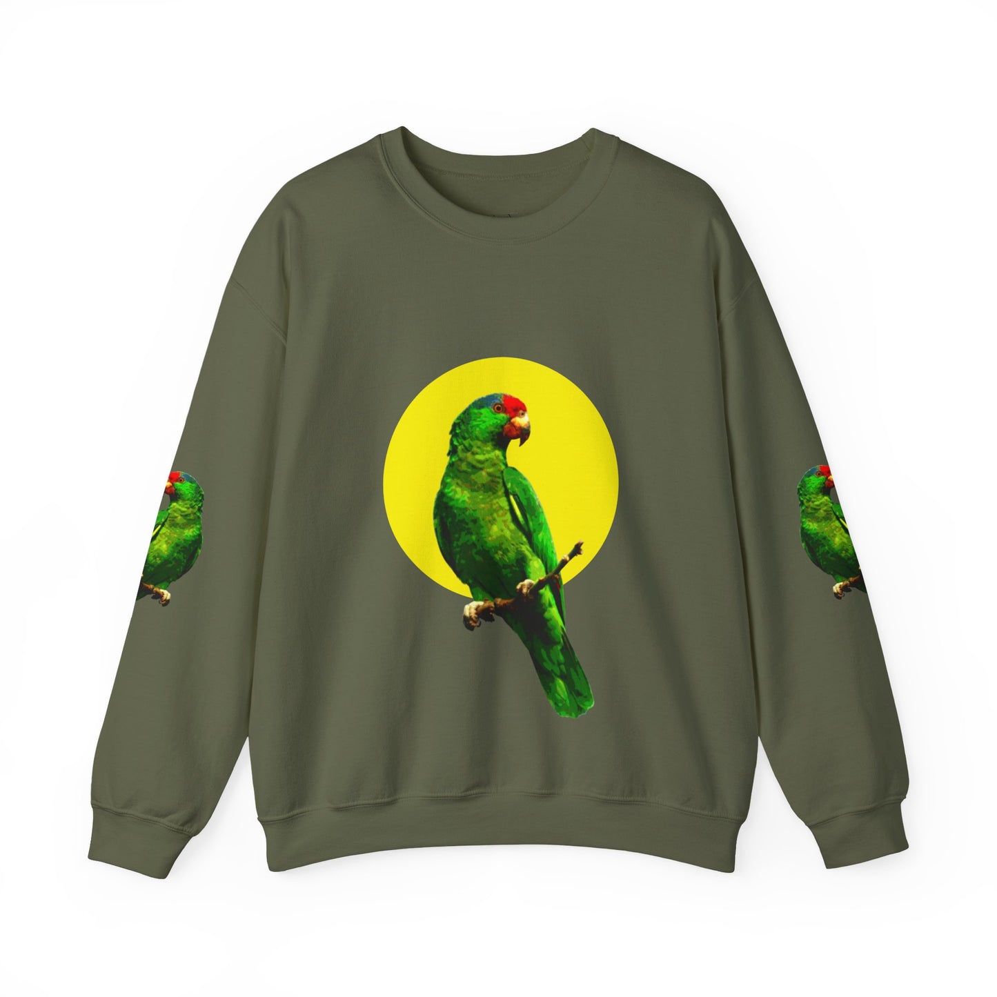 Vibrant Parrot Sweatshirt, Colorful Bird Apparel, Nature Lover Gift, Animal Print Crewneck, Casual Wear, Eco-Friendly Fashion