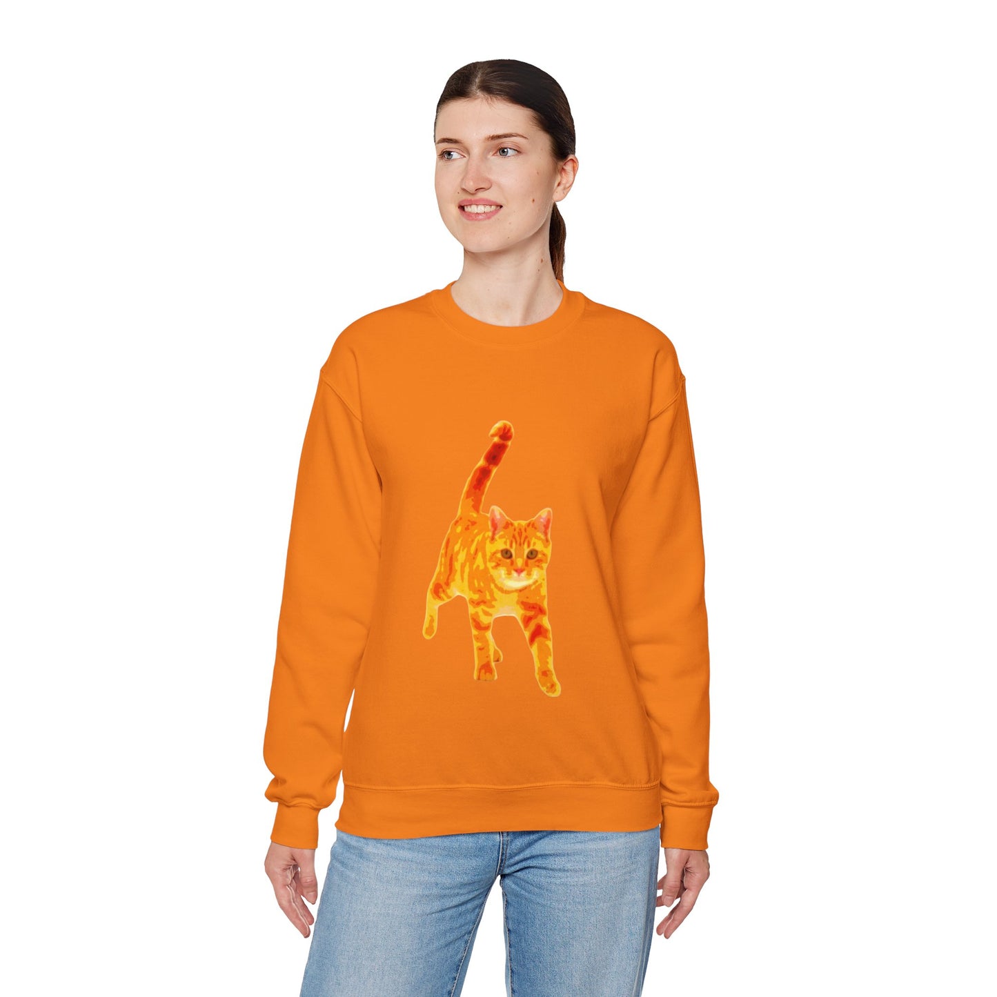 Cat Lover's Cozy Crewneck Sweatshirt - Perfect Gift for Pet Owners, Animal Lovers, Casual Wear, Birthdays, Cat-Themed Apparel