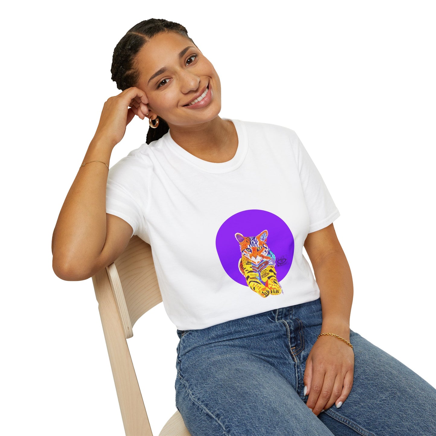 Vibrant Tiger Graphic T-Shirt, Colorful Art Tee for Animal Lovers, Unique Gift for Birthdays and Special Occasions, Unisex Softstyle Tee