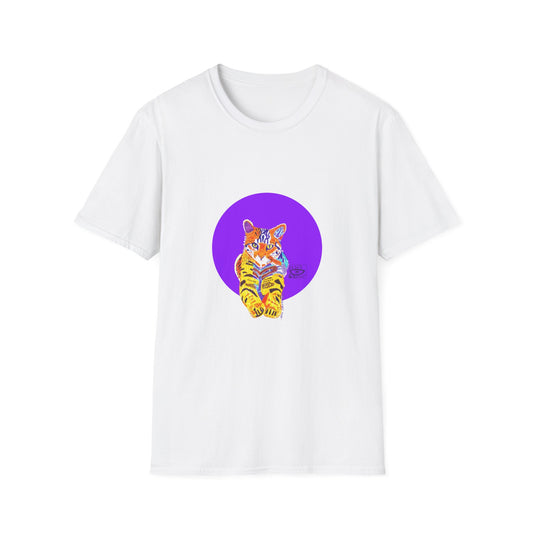 Vibrant Tiger Graphic T-Shirt, Colorful Art Tee for Animal Lovers, Unique Gift for Birthdays and Special Occasions, Unisex Softstyle Tee