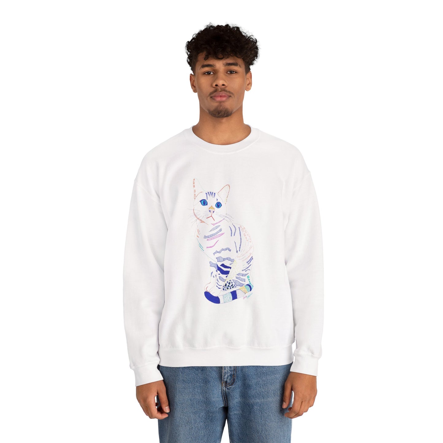 Cat Lover Sweatshirt, Cozy Cat Design, Cute Gift for Cat Owners, Unisex Crewneck, Pet Lover Apparel, Perfect for Everyday Comfort
