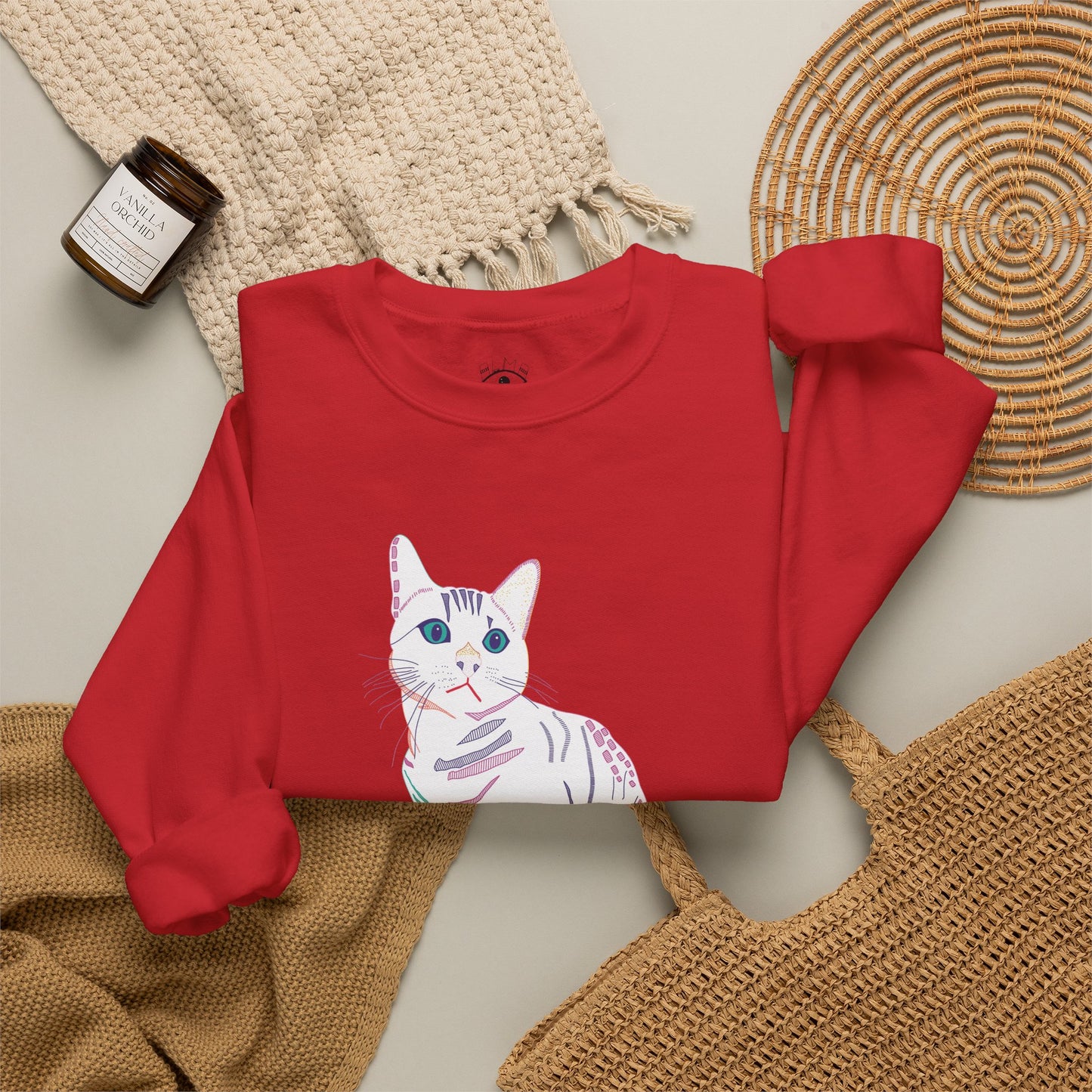 White Cat Unisex Heavy Blend™ Crewneck Sweatshirt