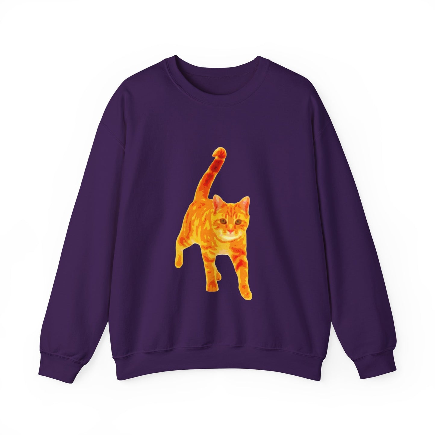 Cat Lover's Cozy Crewneck Sweatshirt - Perfect Gift for Pet Owners, Animal Lovers, Casual Wear, Birthdays, Cat-Themed Apparel