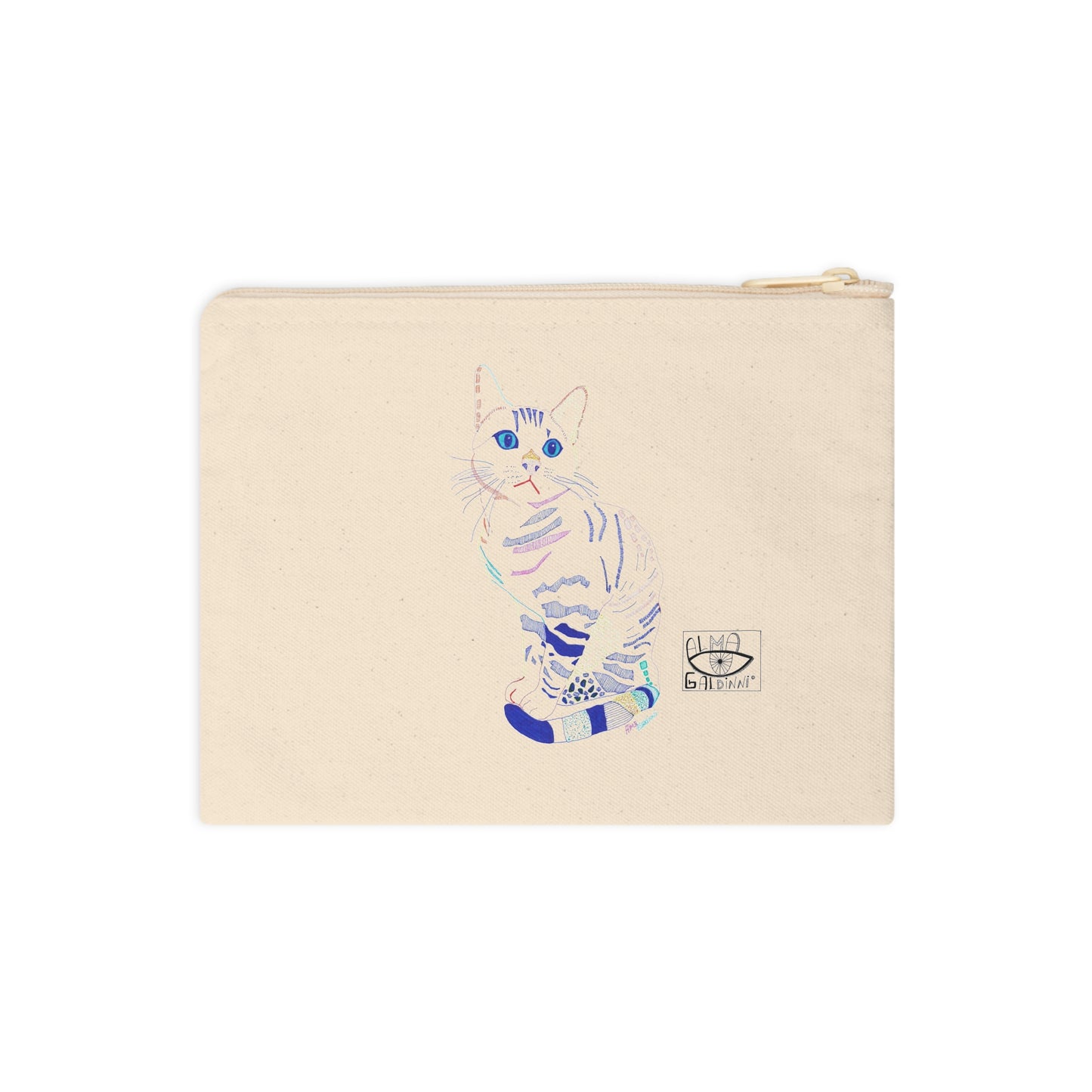 Blue Cat Accessory Zipper Pouch