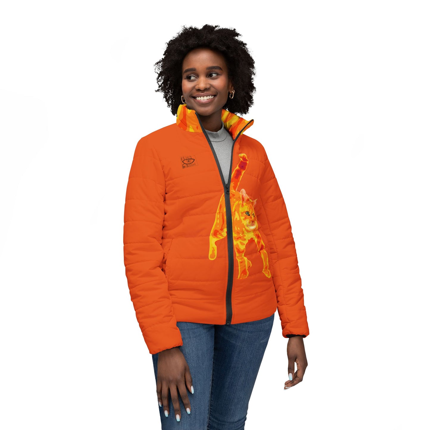 Ginger cat Women’s Puffer Jacket (AOP)