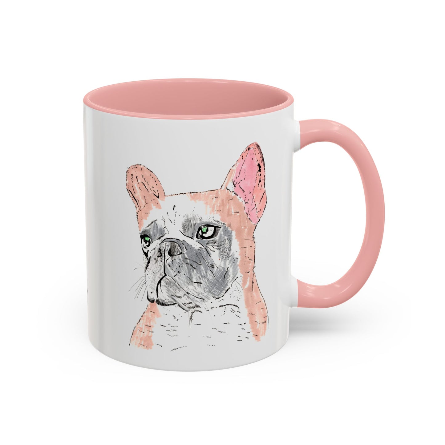 French Bulldog Accent Coffee Mug — Artistic Watercolor Dog Portrait (11/15oz)