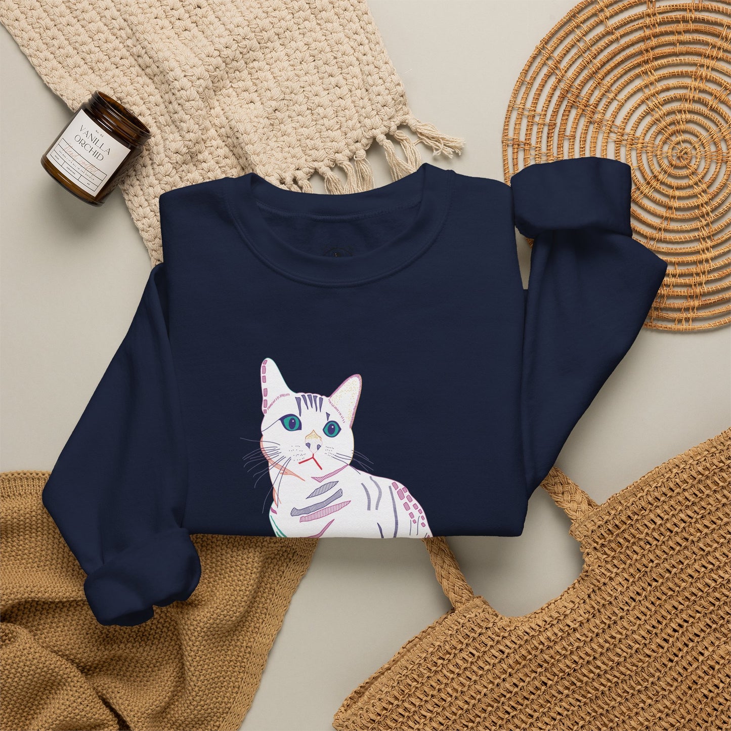 White Cat Unisex Heavy Blend™ Crewneck Sweatshirt