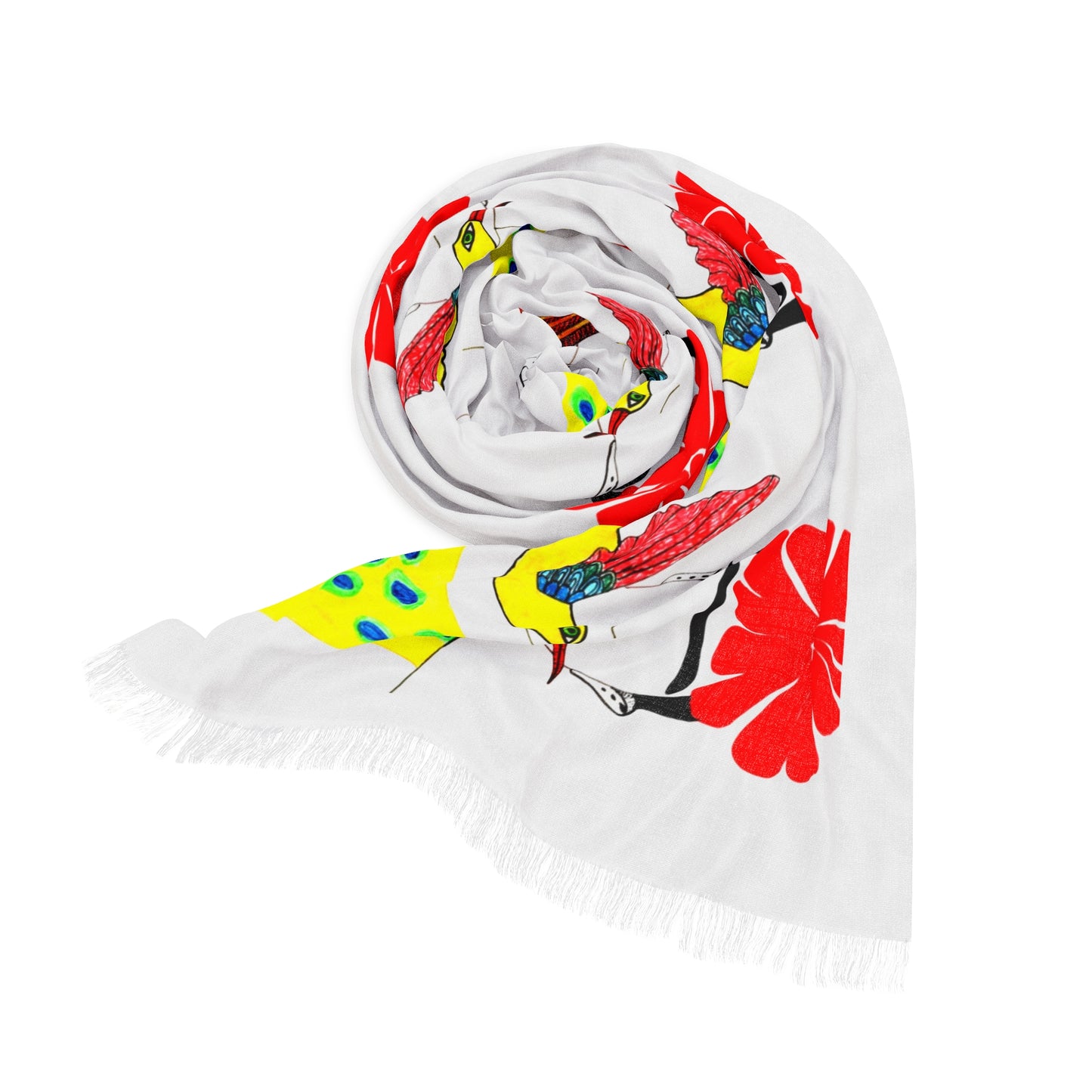 Frida-Inspired Light Scarf | Boho Chic Scarf, Summer Accessory, Art Scarf, Gift for Her, Festival Fashion