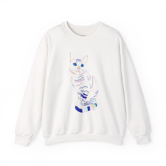 Cat Lover Sweatshirt, Cozy Cat Design, Cute Gift for Cat Owners, Unisex Crewneck, Pet Lover Apparel, Perfect for Everyday Comfort