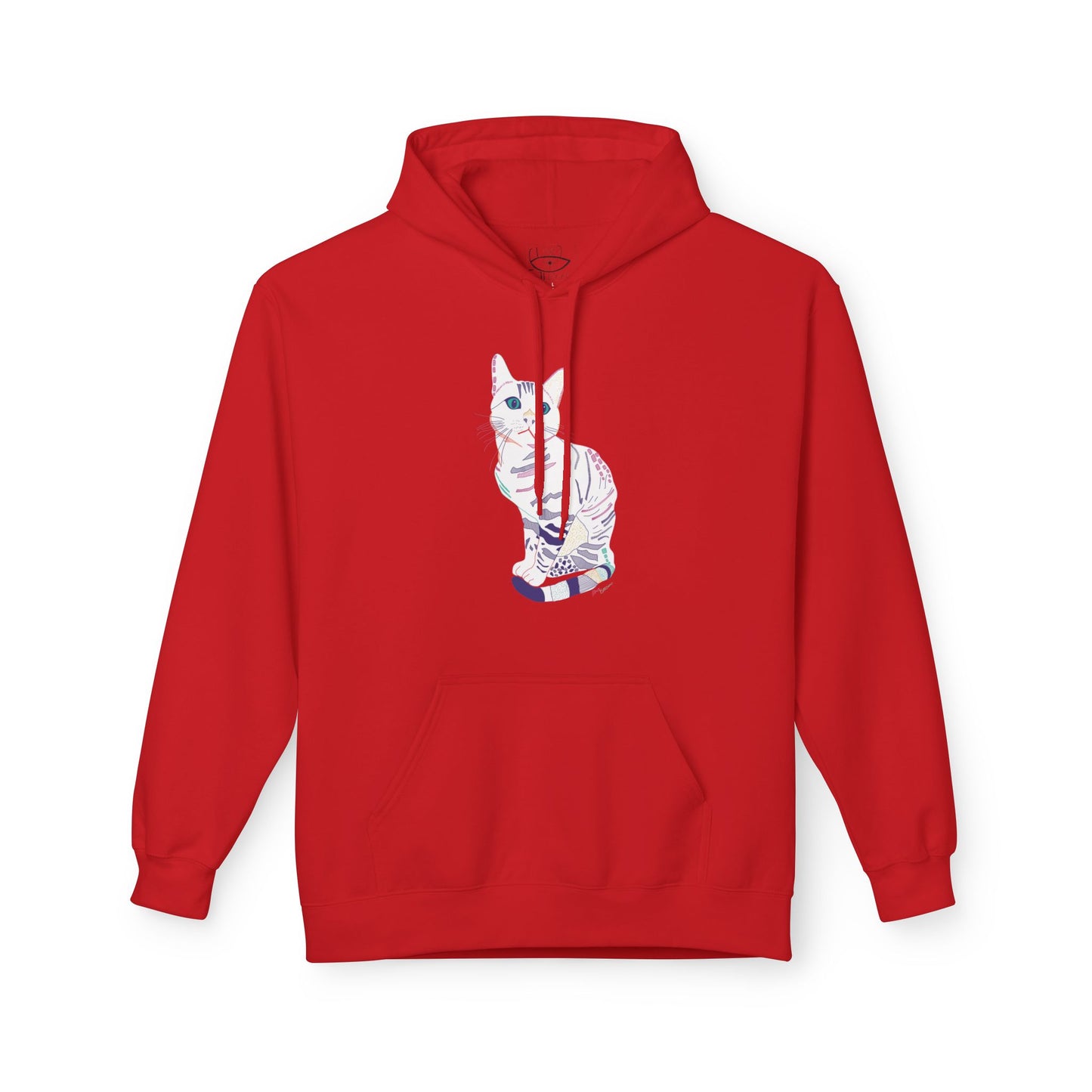 White Cat Hoodie – Pastel Striped Kitten Pullover