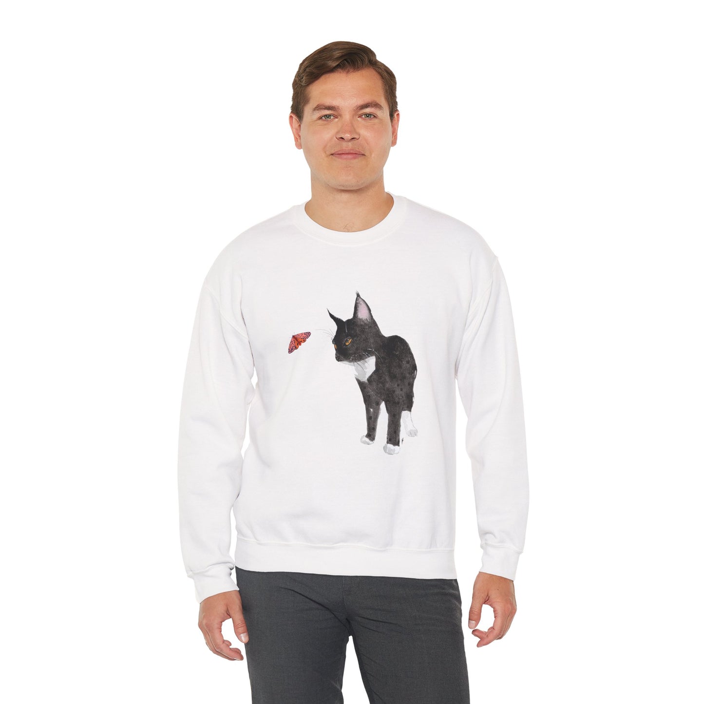 Black cat Unisex Heavy Blend™ Crewneck Sweatshirt