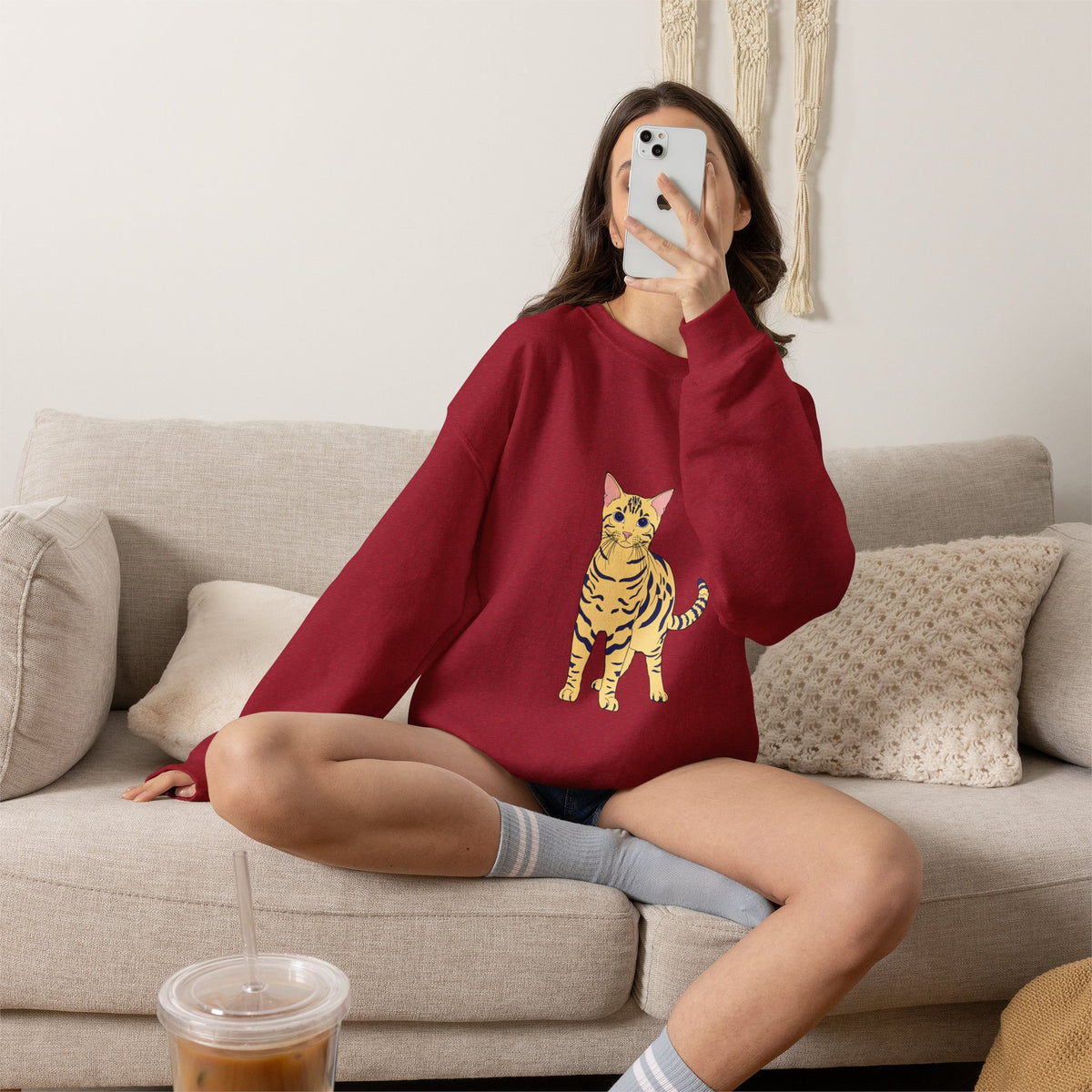 Bengal Cat cartoon Unisex Heavy Blend™ Crewneck Sweatshirt